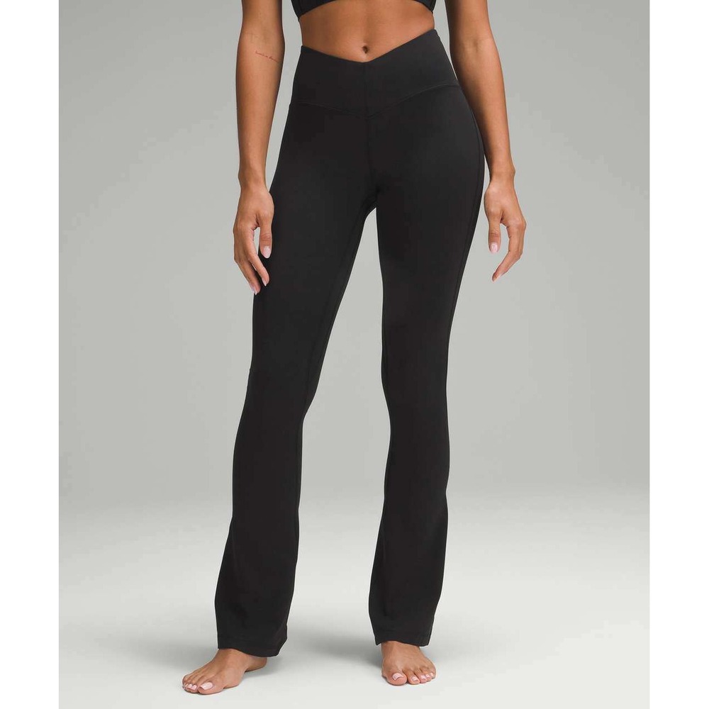 Lululemon Align V-Waist Mini-Flared Pant Black Nulu Yoga Leggings Size 2